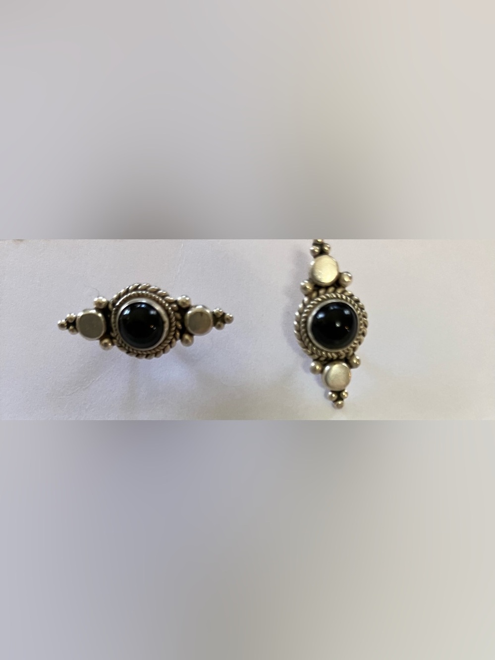 Sterling and black onyx handmade  earrings